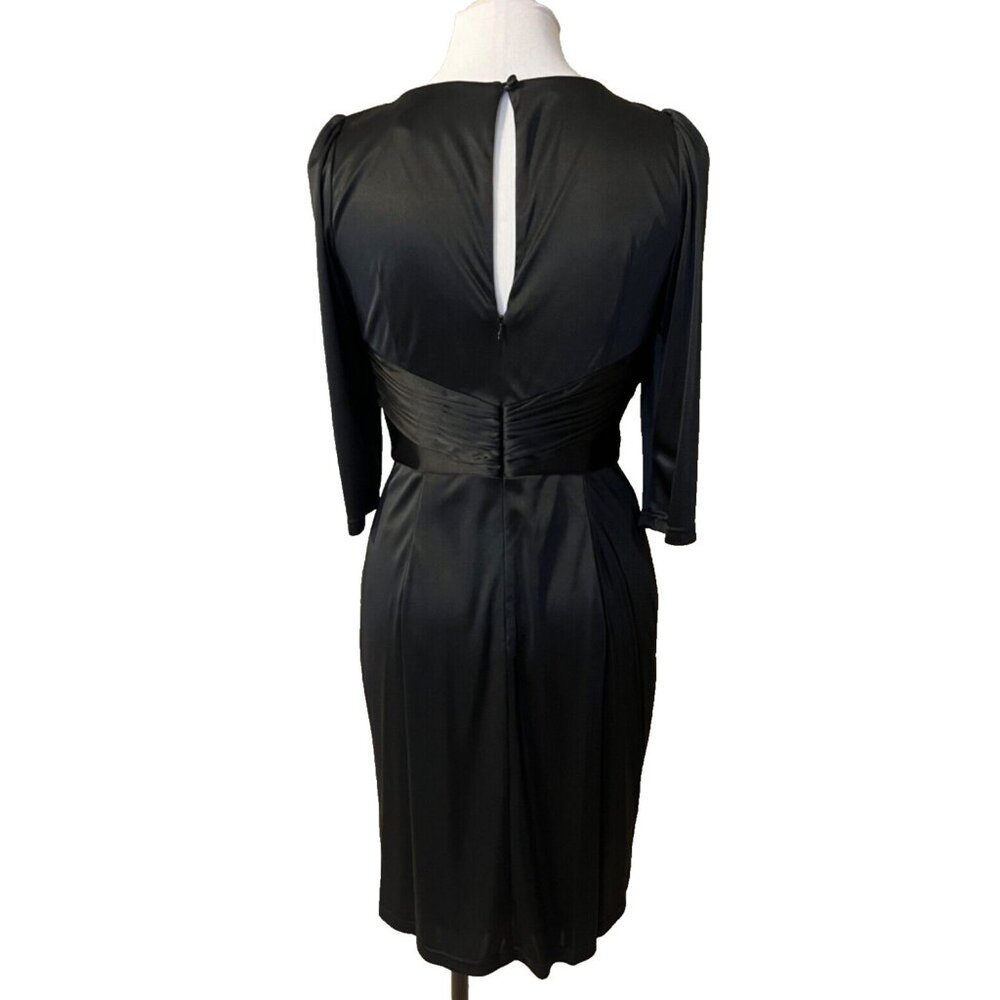 Marc Bouwer party Dress 6 V Neck Black Keyhole Back Sexy Silky Sheath $495 NWT - Picture 3 of 14
